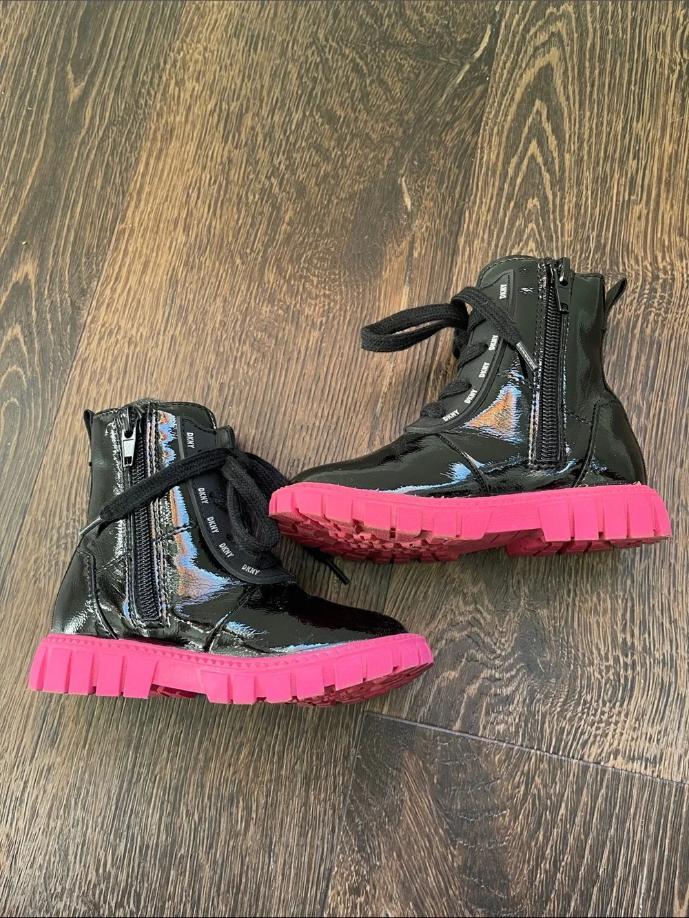 DKNY Toddler Girls Carrie Combat Zipper Closure Lace-Up Boots size 7 toddler